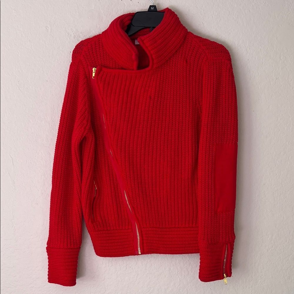 Like New! 525 America Red Zip Front 100% Cotton Sweater Jacket in Size M
